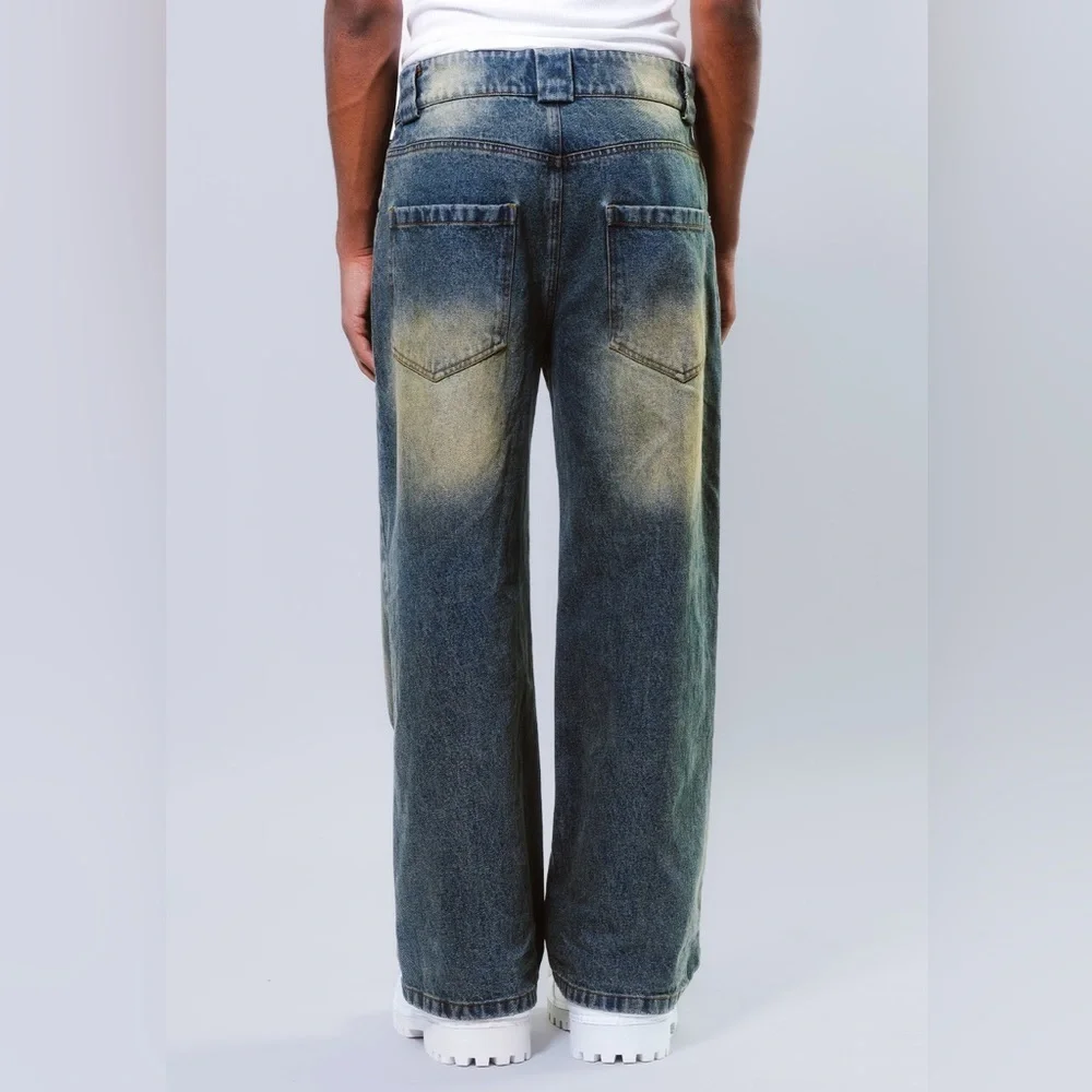 NEAUX DUOBT Stylish Blue Distressed Jeans for Men - Picture 2 of 16